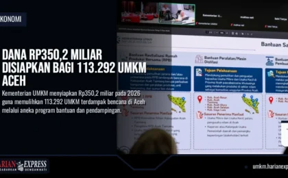 Dana Rp350,2 Miliar Disiapkan bagi 113.292 UMKM Aceh