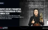 Bupati Brebes Paramitha Raih Penghargaan Peduli UMKM 2026