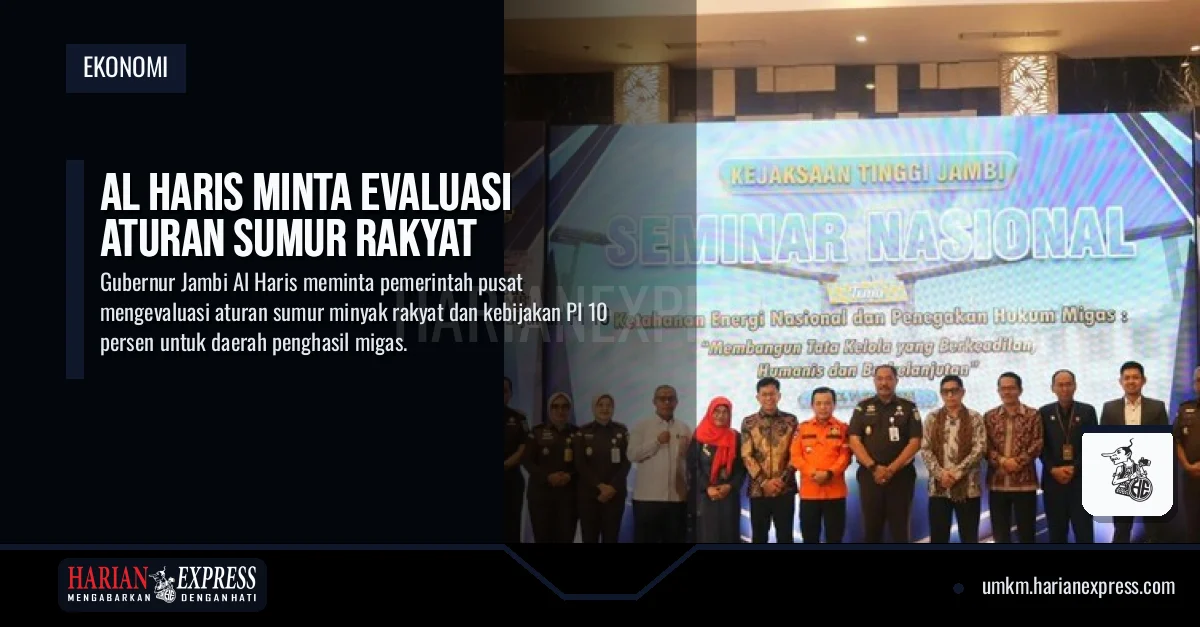 Al Haris Minta Evaluasi Aturan Sumur Rakyat