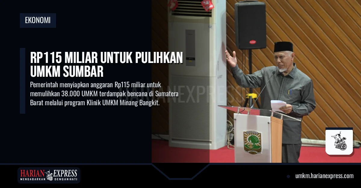 Rp115 Miliar untuk Pulihkan UMKM Sumbar